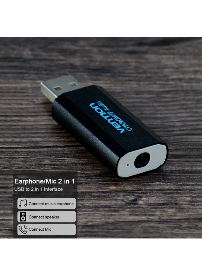 USB External Sound Card Black - Image 4