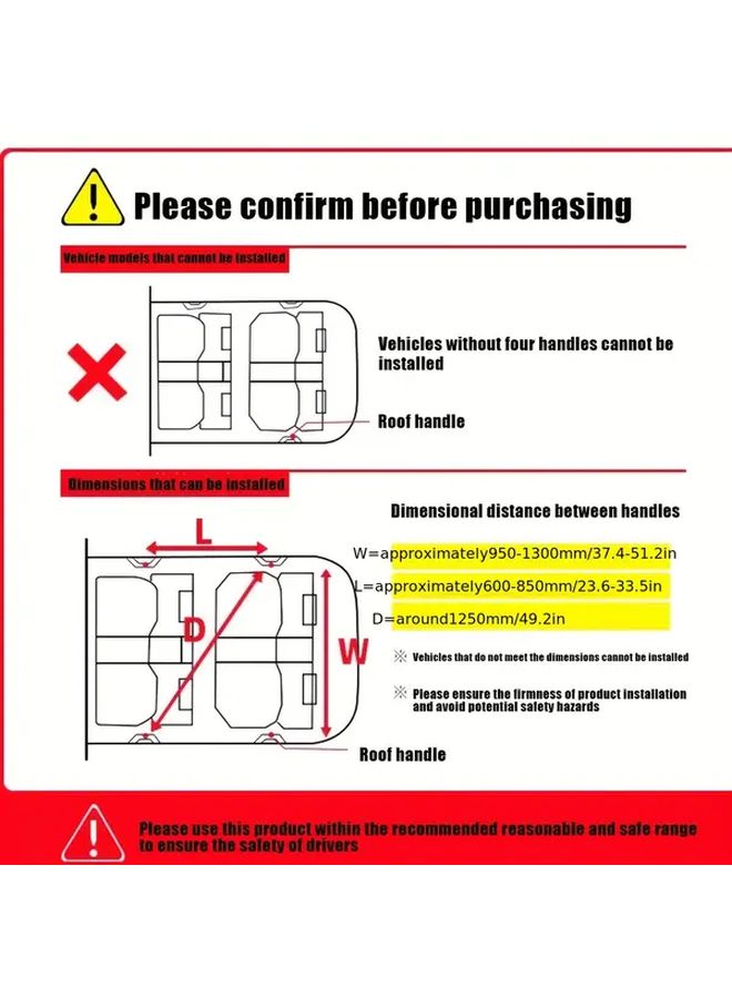 قطعة واحدة من شبكة تخزين سقف السيارة كبيرة السعة باللون الأسود، منظم شبكي متين مع مقصورات متعددة، سهلة التعليق والتركيب للصندوق الخلفي للسيارة والداخلية، مثالية للرحلات البرية والضروريات الخارجية لحلول التخزين. - Image 2