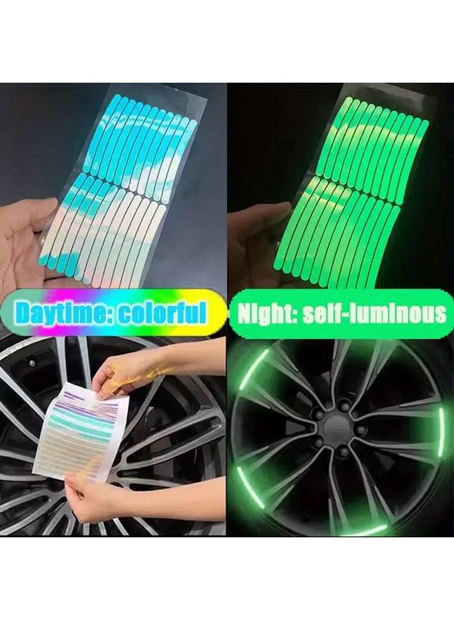 40pcs Red Reflective Strips Self Adhesive PVC Wheel Decals For Car Motorcycle - Image 2