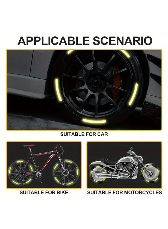 40pcs Red Reflective Strips Self Adhesive PVC Wheel Decals For Car Motorcycle - Image 5