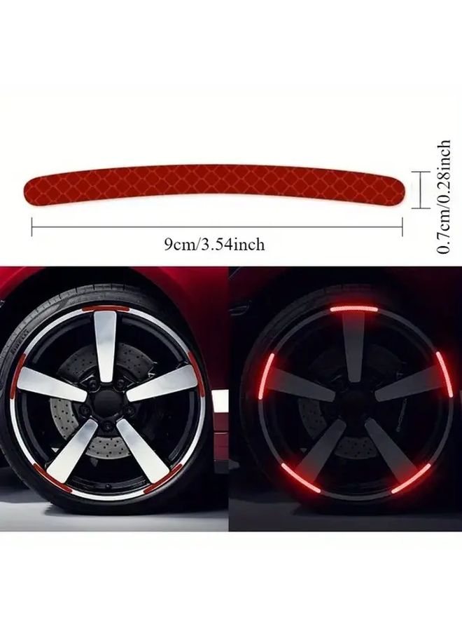 40pcs Red Reflective Strips Self Adhesive PVC Wheel Decals For Car Motorcycle - Image 3