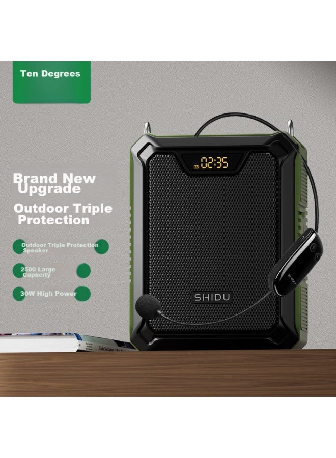SHIDU M1000 Portable Amplifier, Teacher's Classroom Amplifier, High Volume Outdoor Speaker, Long Battery Life, Anti-howling Megaphone, Wireless Microphone, Black - Image 1