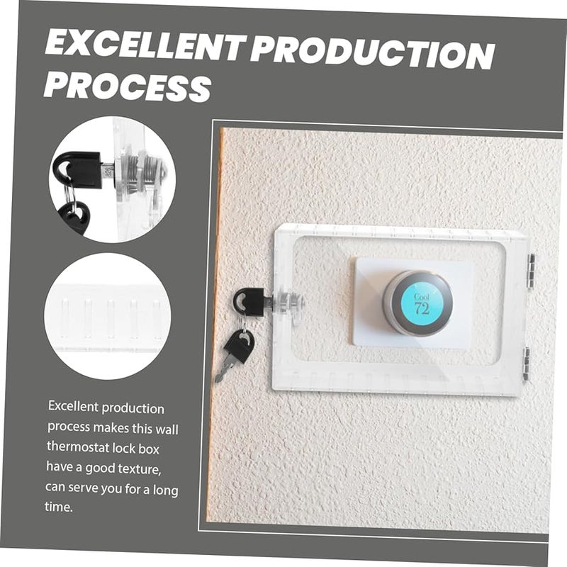 Durable Plastic Thermostat Lock Box with Key Transparent Cover for Secure Protection - Image 3