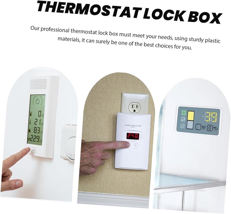 Durable Plastic Thermostat Lock Box with Key Transparent Cover for Secure Protection - Image 5