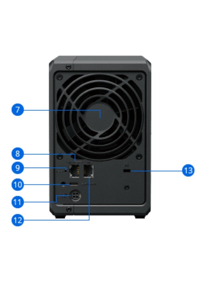 Synology Desktop Station  725+ AMD Ryzen R1600  2GB 2 bays (2NVme) 2.5Gbe black - Image 2