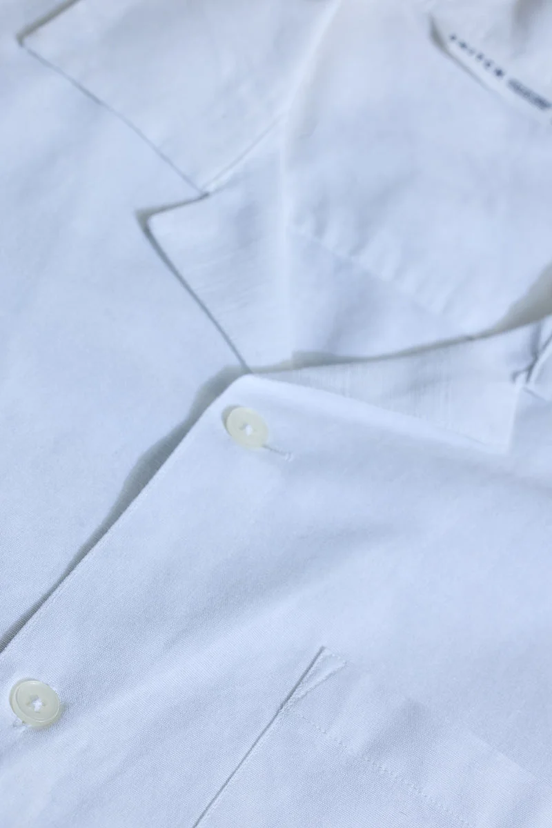 SNITCH White Solid Half Sleeve Boxy Casual Shirt
