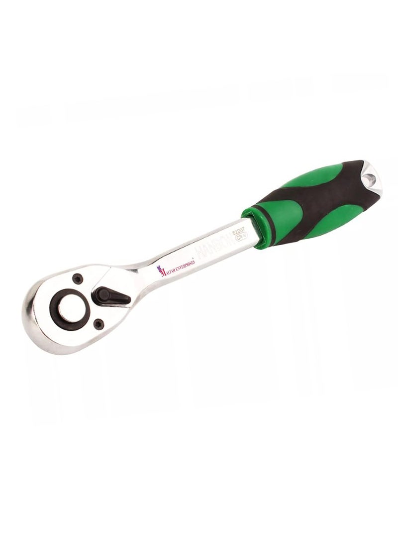 Malfah Enterprises Malfah Ratchet Wrench 38 inch Reversible SoftGrip with 72Tooth Geared Action Chrome Plated Finish 210 mm 826 inch 52208  - Image 1