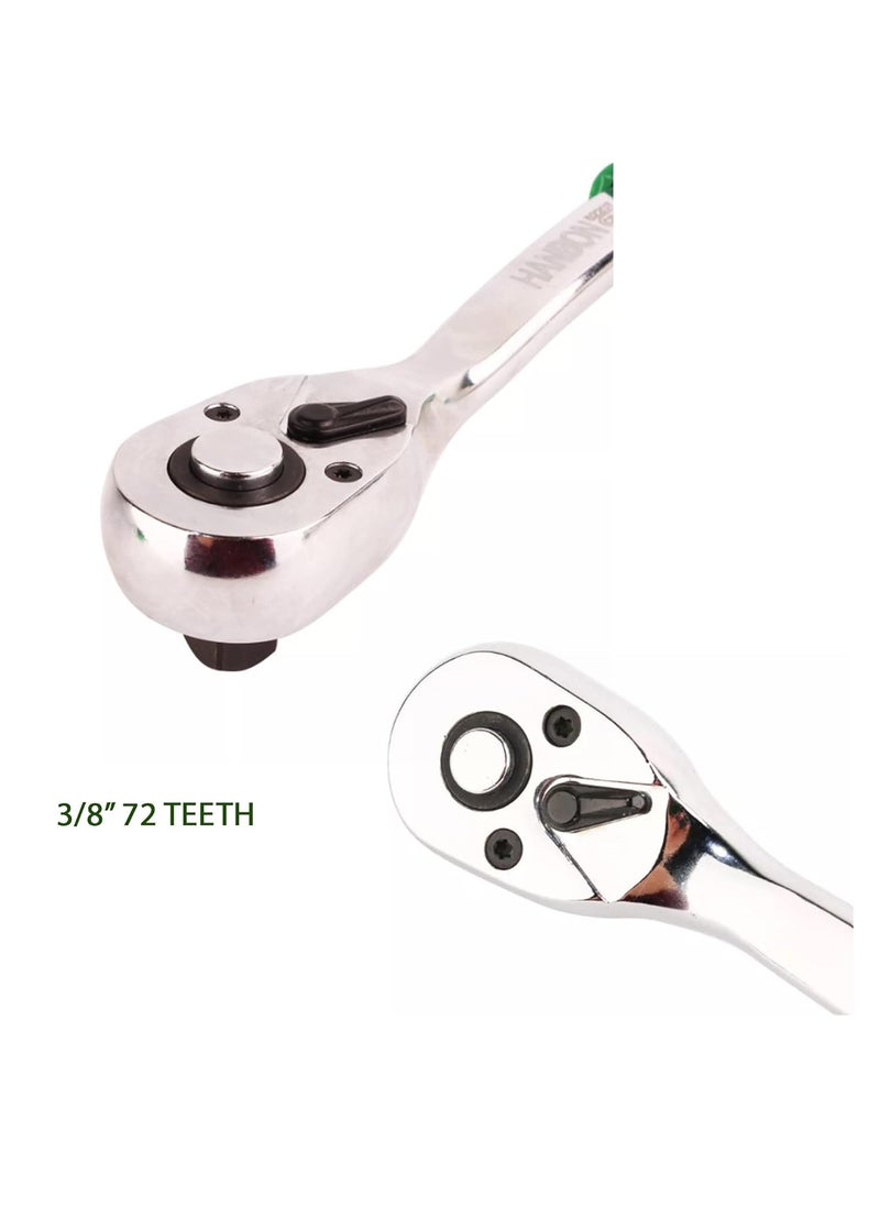 Malfah Enterprises Malfah Ratchet Wrench 38 inch Reversible SoftGrip with 72Tooth Geared Action Chrome Plated Finish 210 mm 826 inch 52208  - Image 4