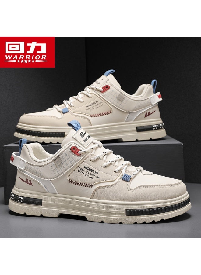 Warrior Men's Beige Casual Sneakers 2025 New Trendy Lightweight Non-slip Platform Shoes for Daily & Outdoor 43SIZE - Image 2