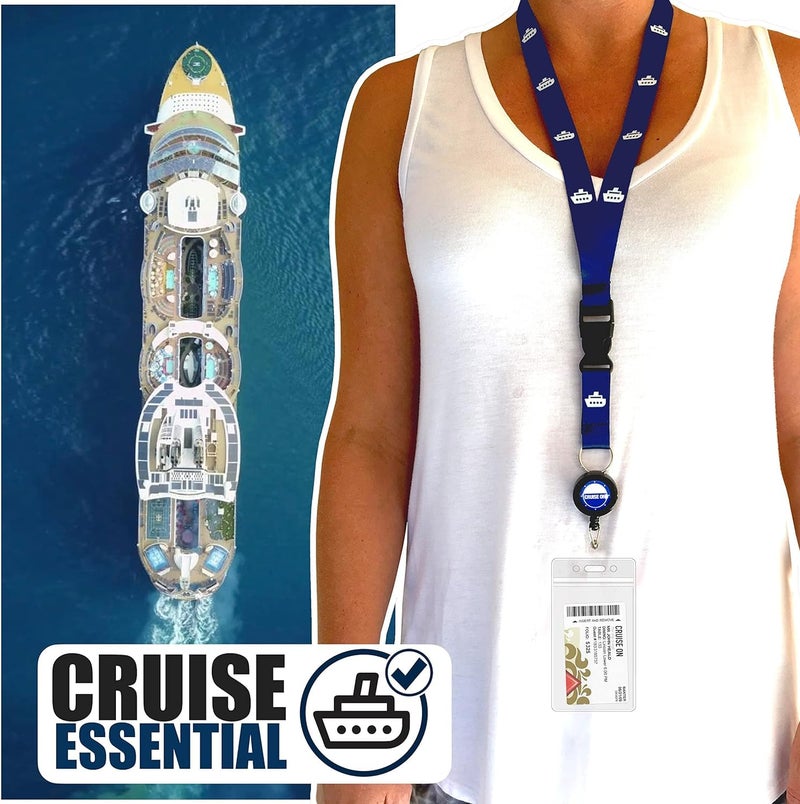 Cruise On Norwegian Luggage Tag Holders (4 Pack) & Lanyards (2 Pack) – Large, Clear, Waterproof Cruise Essentials 2025-2026 – Secure Ship Tags & Cards (Royal Blue) - Image 3