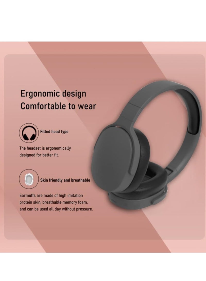 P2961 Head-worn Bluetooth Headset Wireless Heavy Bass Headset Full-ear Ultra-long Battery Life Bluetooth Headset with Intelligent Noise Cancellation, Foldable Wireless Headset HiFi, Ergonomic Blueto - Image 3
