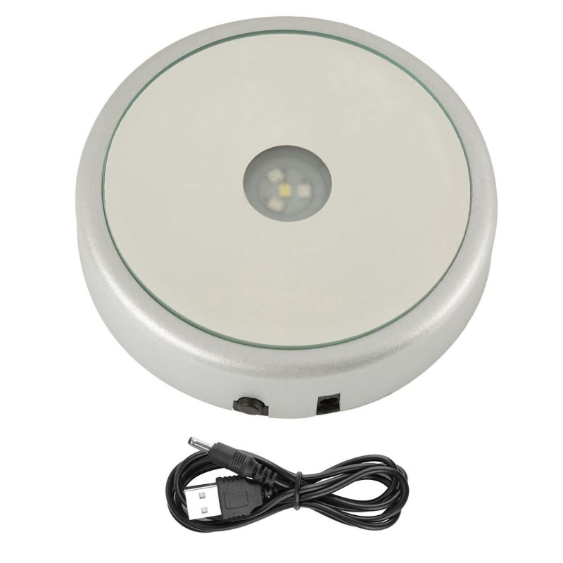 Led Crystal Base: 2/4/6 Colorful LEDs, USB Or Battery Powered, Touch Control Light - Reliable Bright Light Up Display Stand For Home Decor, Collectors - Image 1