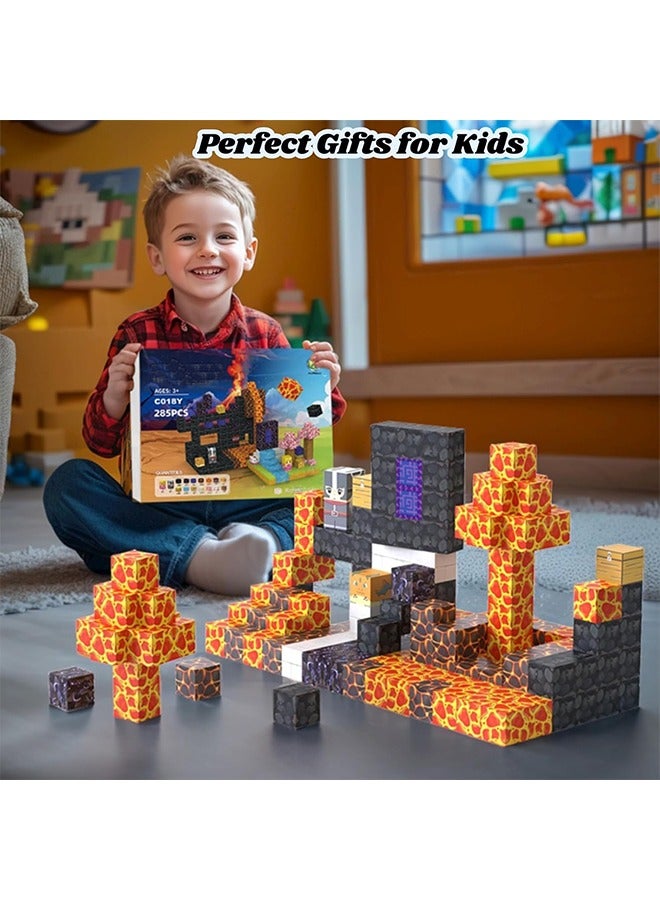 Beauenty 285PCS Blocks for Boys & Girls Age 3-8, STEM Montessori Sensory Magnetic attraction Toys for Toddlers, Gifts for 3+ Years Old Kids, 2CM Building Cubes Must Haves Construction Toys - Image 4