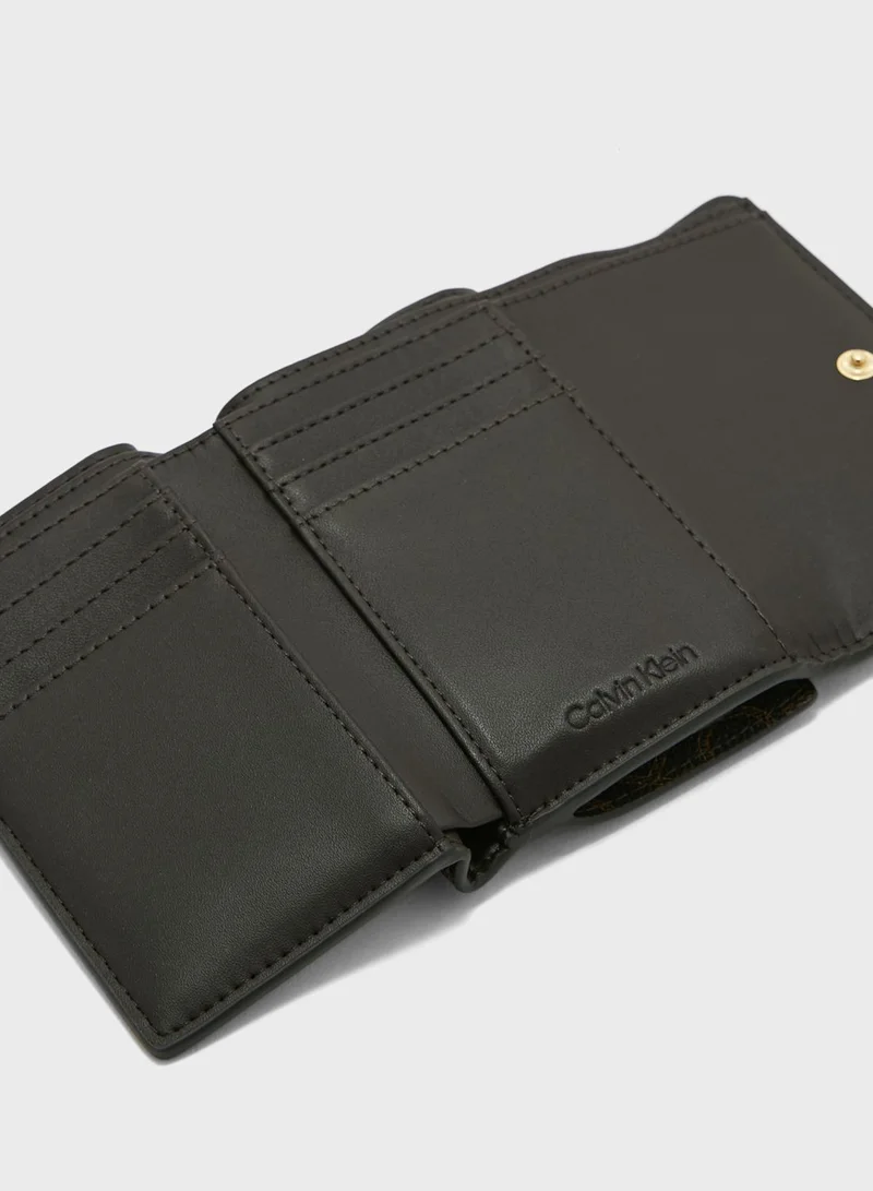 CALVIN KLEIN Monogram Detailed Trifold Small Wallet