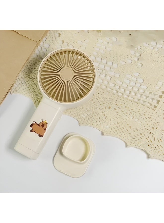 YM88209A Cartoon Mini Portable Hand Fan - Rechargeable Battery - 1 Speed Setting - USB Charging Port - Lightweight for Handheld Use - Image 3