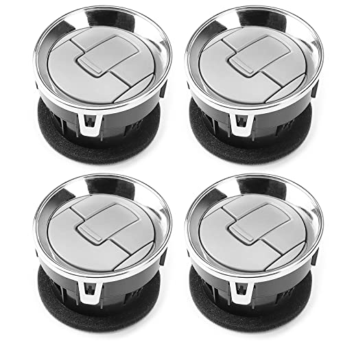 FEXON Front Interior Dashboard Louvres Chrome AC Heater Air Vent Compatible with 2009-2014 Ford F150 F-150 Lobo 9L3Z-19893-CA, 4PCS - Image 1