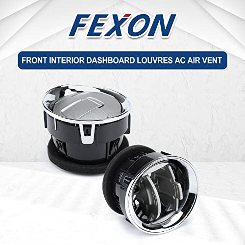 FEXON Front Interior Dashboard Louvres Chrome AC Heater Air Vent Compatible with 2009-2014 Ford F150 F-150 Lobo 9L3Z-19893-CA, 4PCS - Image 2