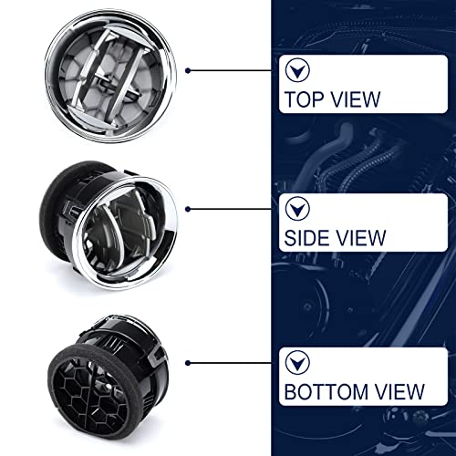 FEXON Front Interior Dashboard Louvres Chrome AC Heater Air Vent Compatible with 2009-2014 Ford F150 F-150 Lobo 9L3Z-19893-CA, 4PCS - Image 4