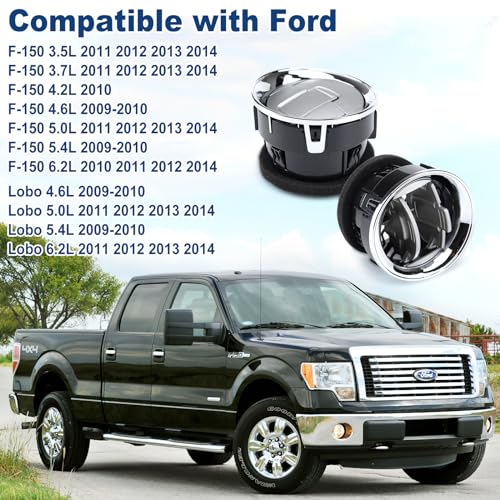 FEXON Front Interior Dashboard Louvres Chrome AC Heater Air Vent Compatible with 2009-2014 Ford F150 F-150 Lobo 9L3Z-19893-CA, 4PCS - Image 5