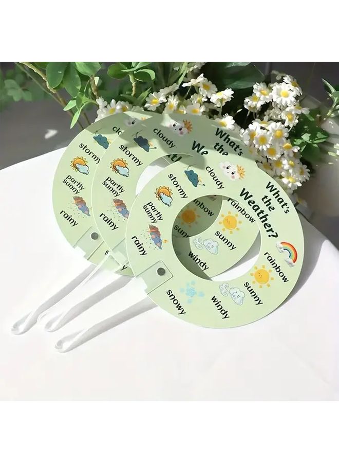 قطعتان من بطاقات إشارات الطقس اليدوية ذات الوجهين لألعاب الفصل الدراسي وأدوات التدريس - Image 5