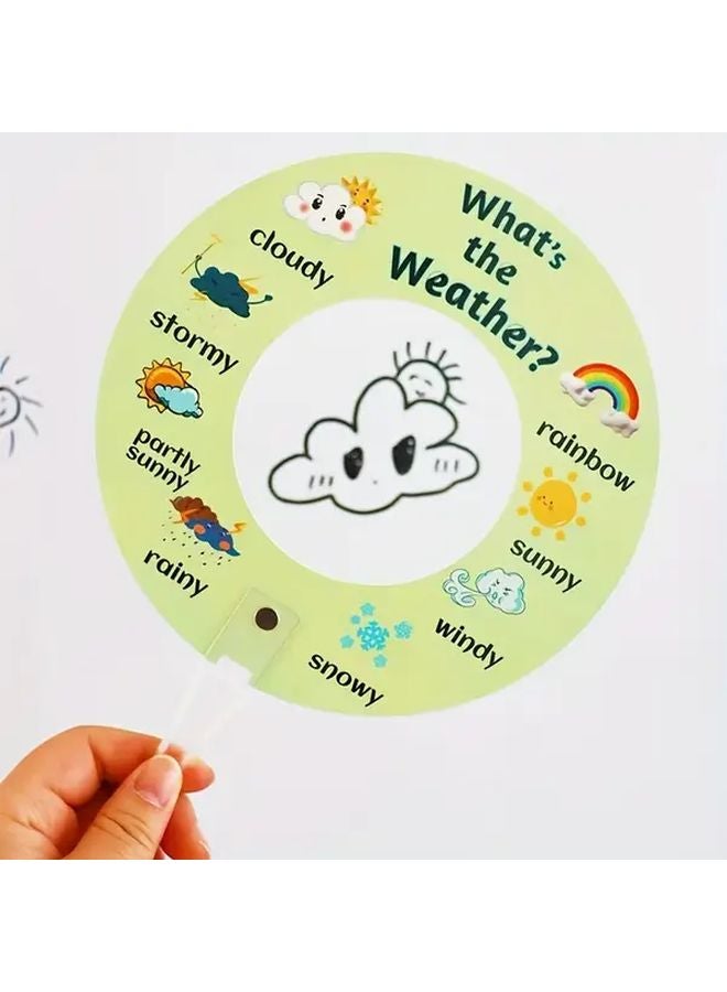 قطعتان من بطاقات إشارات الطقس اليدوية ذات الوجهين لألعاب الفصل الدراسي وأدوات التدريس - Image 4