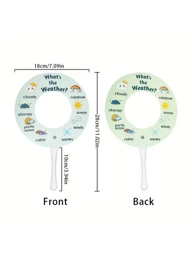 قطعتان من بطاقات إشارات الطقس اليدوية ذات الوجهين لألعاب الفصل الدراسي وأدوات التدريس - Image 3