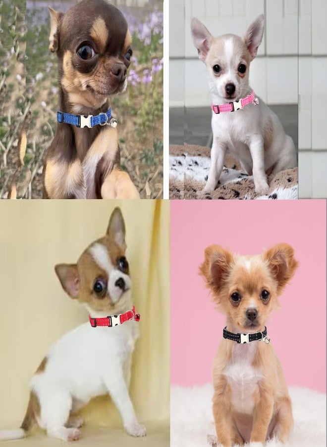 cyhaen Light Blue XXS Dog Collar with Bell, Reflective Nylon Puppy Collars Boy,Collar with Bell for Dog Puppy for XXS Xs Tiny Little Pet Cat,Neck 7.5-11 Inch - Image 2