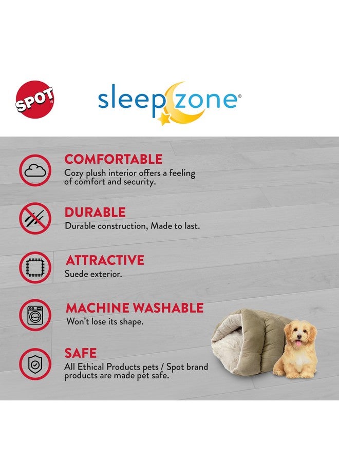 سبوت كهف القطط سبوت سليب زون كادل، سرير كهف للقطط والكلاب الصغيرة داخل المنزل، متين وقابل للغسل، مريح للقطط الصغيرة والجراء التي يقل وزنها عن 10 أرطال وطولها 12 بوصة، لون بني فاتح - Image 4