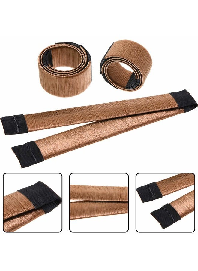 WILLBOND مجموعة تشكيل كعكة الشعر، تشمل 3 قطع من كعكة الشعر الدونات، 2 قطعة من علامة الكعكة، 4 قطع من أداة ذيل الحصان، 10 قطع من دبابيس الشعر و2 قطعة من الأربطة المرنة لمجموعة صانع كعكة الشعر للنساء والأطفال - Image 4