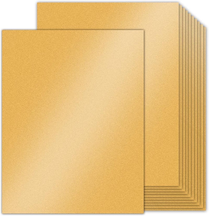 Goefun 100 Sheets Gold Shimmer Cardstock 8.5 x 11 Metallic Paper, 80lb Card Stock Pearlescent Paper for Invitations, Birthday, Anniversaries, Card Making - Image 1