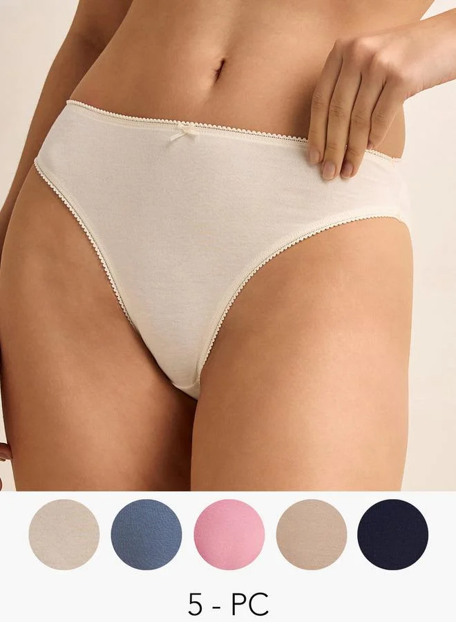 Splash FAV Set of 5 - Bikini Briefs Mid Waist with Bow Detail