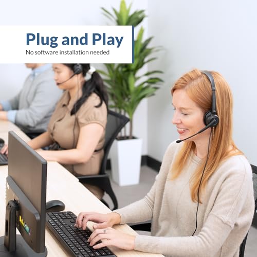 Cyber Acoustics Mono USB Headset with Noise Cancelling Microphone (AC-104ENC) – Call Center & Office Single Ear Wired Headphones, ENC Mic for Computer Work & Online Meetings - Image 5