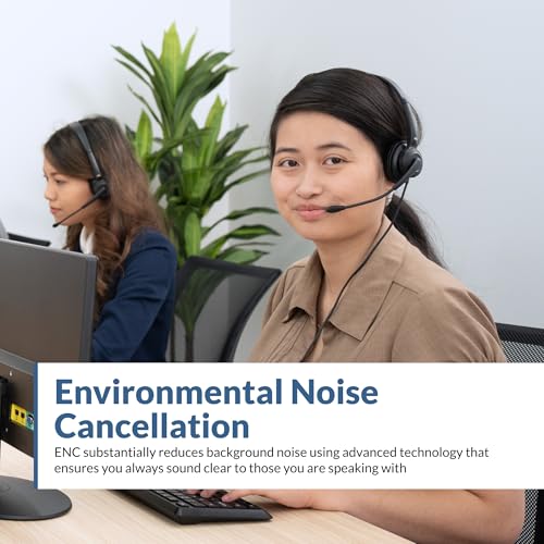 Cyber Acoustics Mono USB Headset with Noise Cancelling Microphone (AC-104ENC) – Call Center & Office Single Ear Wired Headphones, ENC Mic for Computer Work & Online Meetings - Image 2
