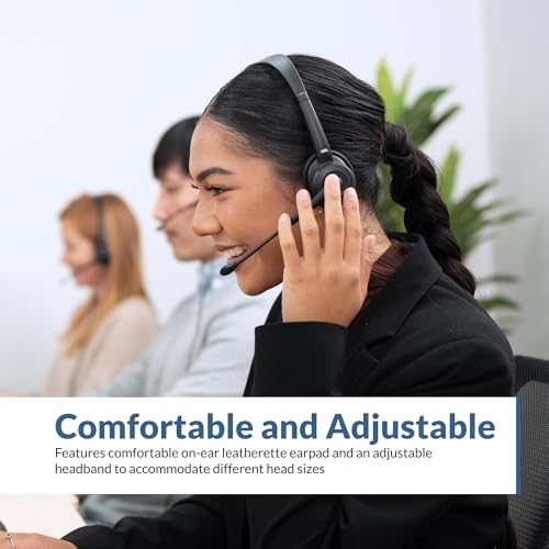 Cyber Acoustics Mono USB Headset with Noise Cancelling Microphone (AC-104ENC) – Call Center & Office Single Ear Wired Headphones, ENC Mic for Computer Work & Online Meetings - Image 3