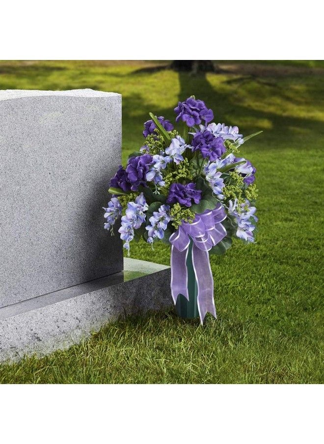 FloraCraft - Plastic Cemetery Vase With Detachable Spike 3 Inch X 7 Inch Green - Image 1