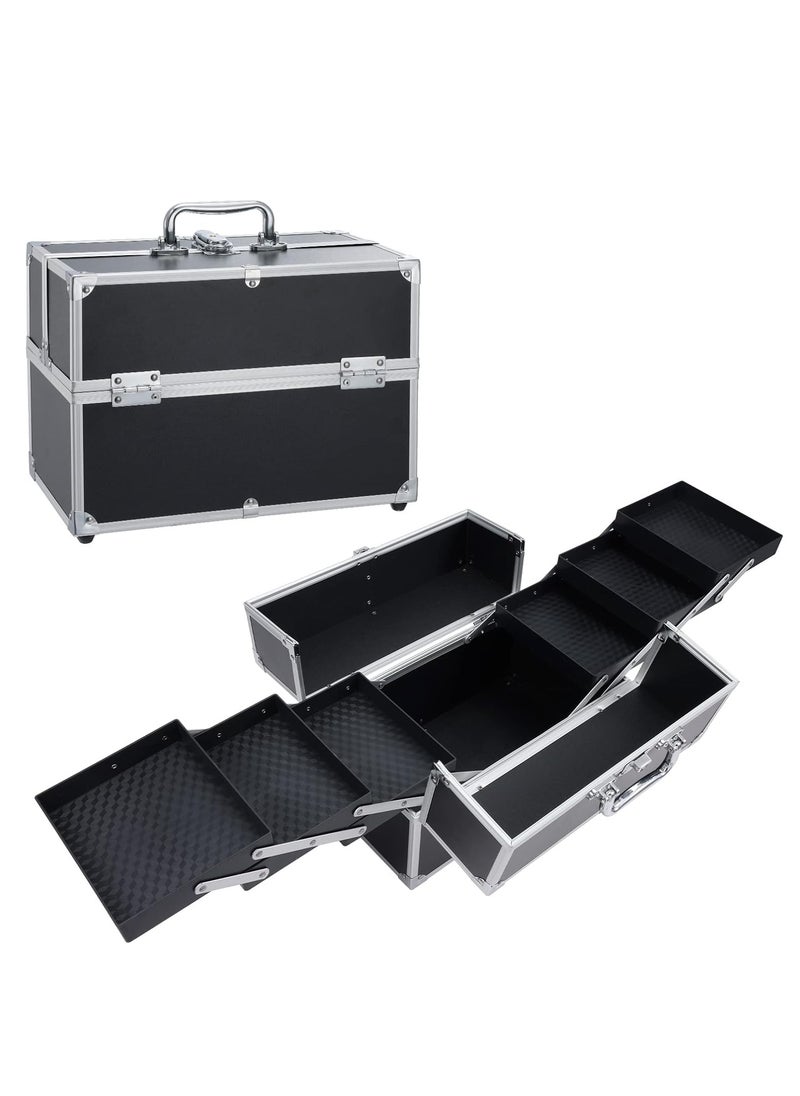 Enjoylifeme - Square Shaped Cosmetics Storage Bag Black/Silver - Image 1