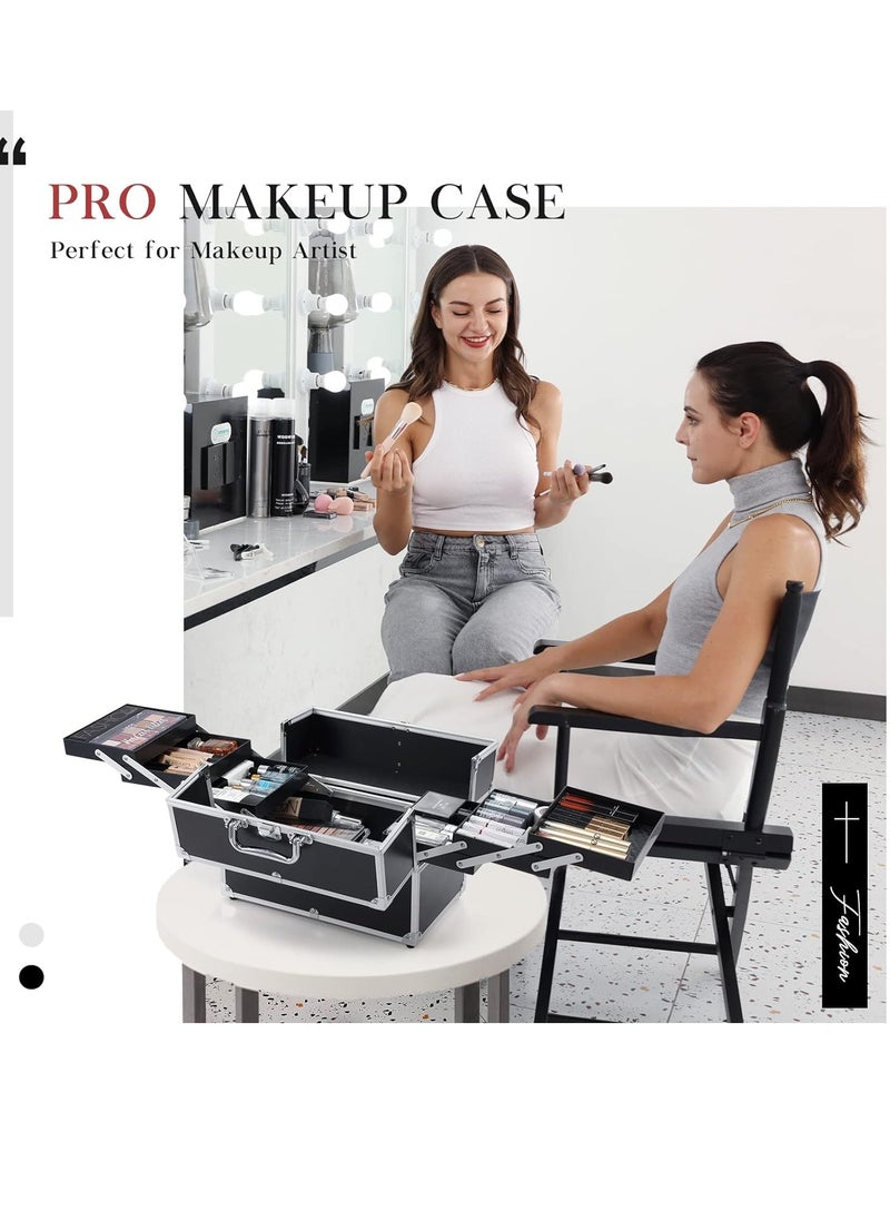Enjoylifeme - Square Shaped Cosmetics Storage Bag Black/Silver - Image 1