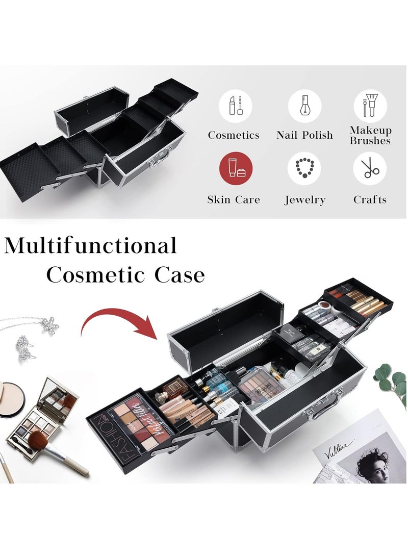 Enjoylifeme - Square Shaped Cosmetics Storage Bag Black/Silver - Image 1