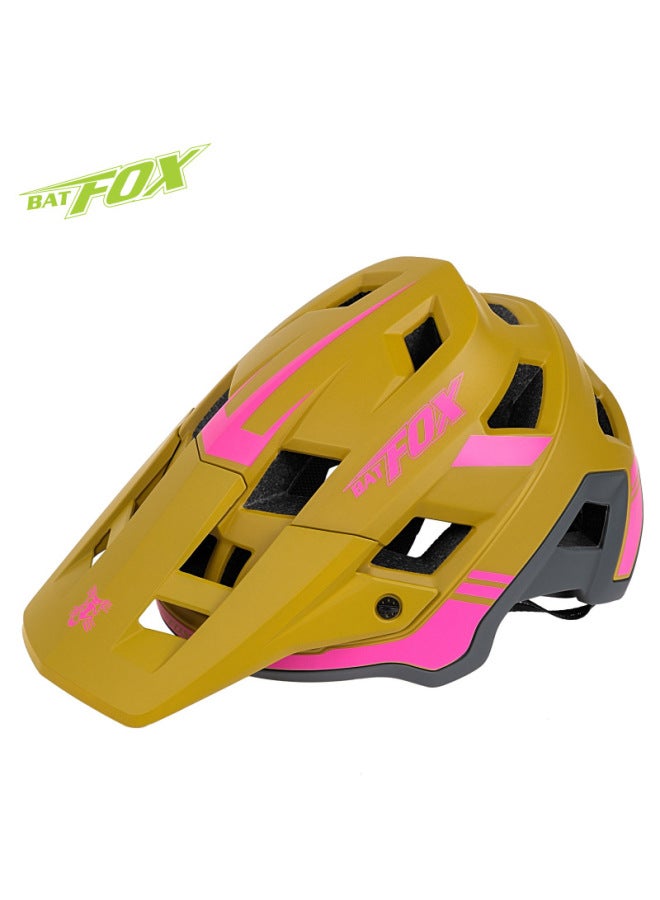 Mustard Yellow La303 183 2 Batfox Helmet Bike Mtb Mountain Bike Bike Lightweight One-piece Adult Bicycle Helmet