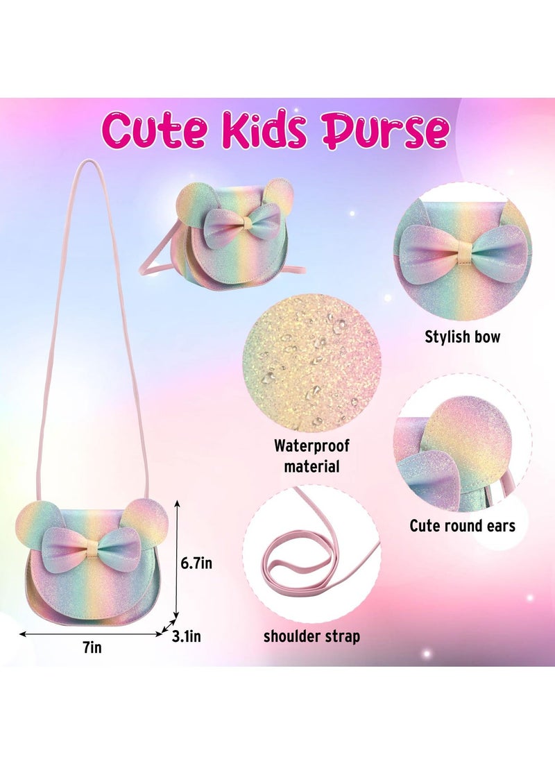 Girls Shoulder Bags Set, Cute Kids Purse Crossbody Bags, Purse for Little Girls, with Kids Dress Up Jewelry Set Pretend Play Accessories, Birthday Presents for 3 4 5 6 Years Old Girls  - Image 2