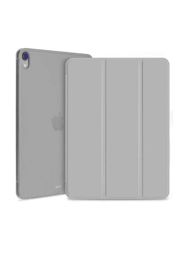 Ipad Pro 11-inch Protective Shell 2022 Air4 Leather Case Tri-fold Sleeping Shell 10.9 Sets Ipad10 Sets-Color:Gray-Applicable Model:Ipad10 2022 10.9inch - Image 1