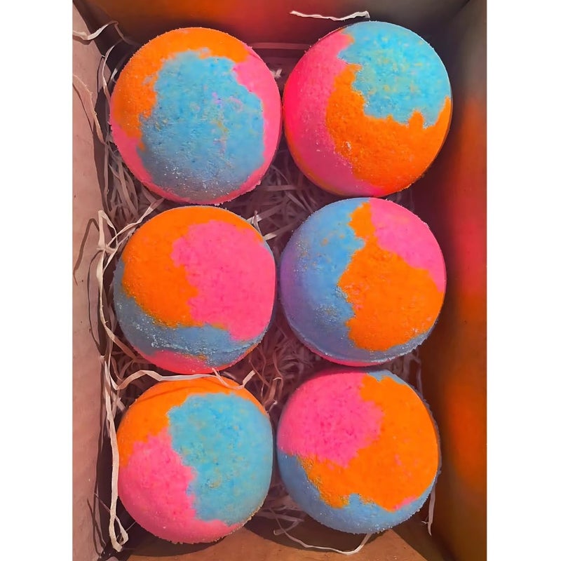 AaranyamPREMIUM ORANGE Bath Bombs 10 X Pack of 6 75 gms each LongLasting Moisturizing Hydrating Bath Bombs for Relaxing Hot Water Bath Aromatic SkinSoothing 75g Each Pack of 6 - Image 1