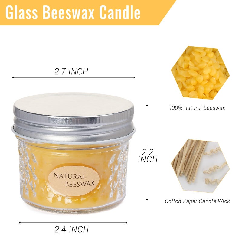 DEYBBY 3 Pack Beeswax Jar Candles Set - Beeswax Candles Gift,18 Hrs Burn - Handpour Bees Wax Candle for Dinner Home Party Spa - Image 2