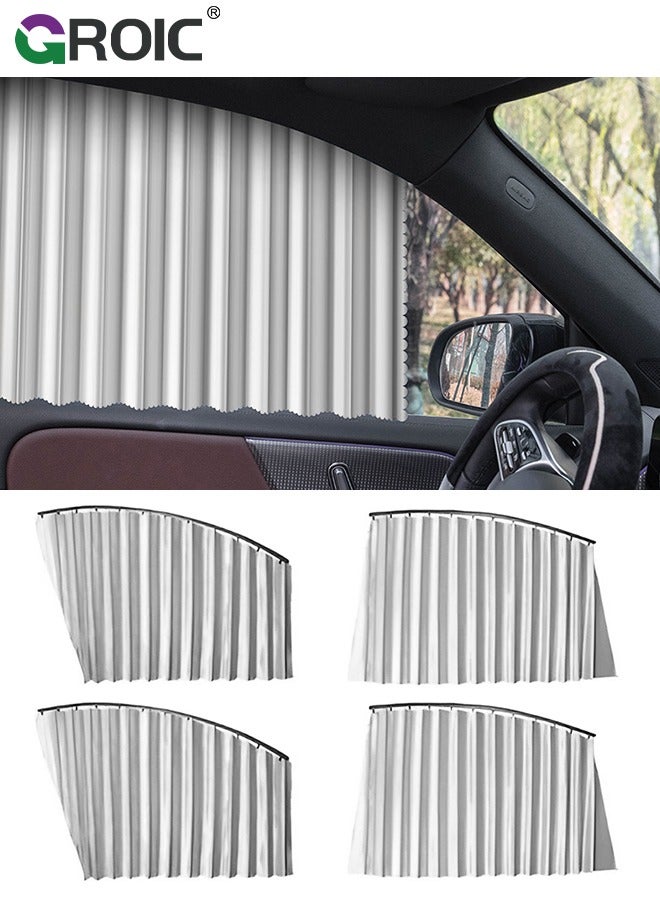 GROIC Car Window Shades,4 Pcs Car Curtains Window Covers Interior Full Priavcy Protection, Car Front Window Sun Shades,Car Rear Window Sun Shades,Privacy Magnetic Black Covers Car Curtains,Car Interior - Image 1