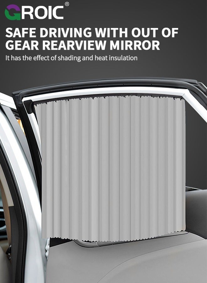 GROIC Car Window Shades,4 Pcs Car Curtains Window Covers Interior Full Priavcy Protection, Car Front Window Sun Shades,Car Rear Window Sun Shades,Privacy Magnetic Black Covers Car Curtains,Car Interior - Image 2