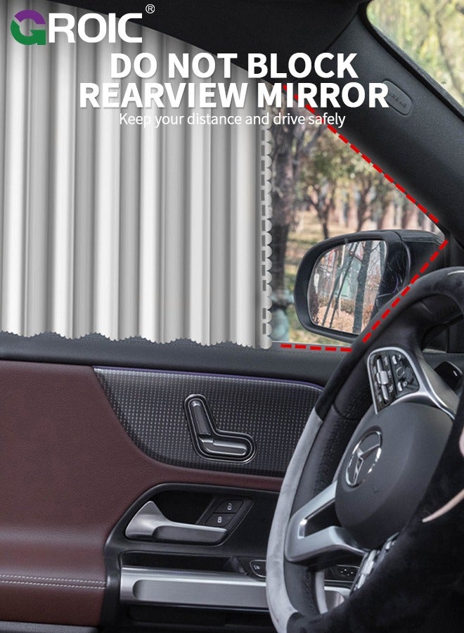 GROIC Car Window Shades,4 Pcs Car Curtains Window Covers Interior Full Priavcy Protection, Car Front Window Sun Shades,Car Rear Window Sun Shades,Privacy Magnetic Black Covers Car Curtains,Car Interior - Image 5