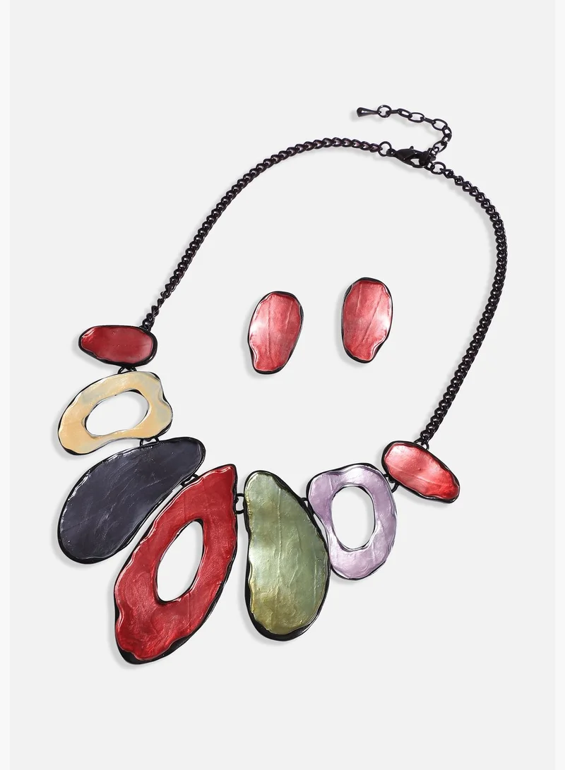 SOHI Trendy Designer Party Wear Necklace and Earring Set For Women