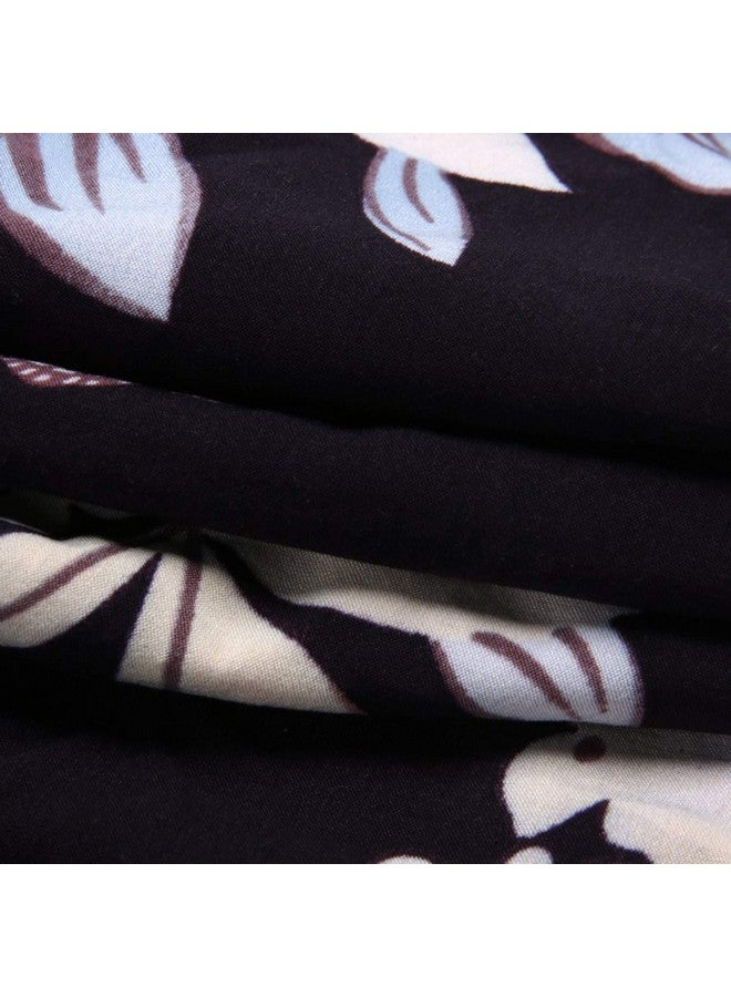 House of Quirk Polyester Spandex Printed Chair Cover Stretch Removable Washable Short Dining Chair Cover Protector Seat Slipcover (Black Flower, Pack of 4) - Image 4