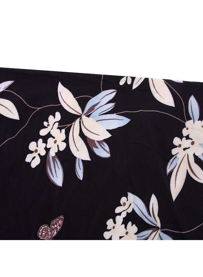 House of Quirk Polyester Spandex Printed Chair Cover Stretch Removable Washable Short Dining Chair Cover Protector Seat Slipcover (Black Flower, Pack of 4) - Image 5