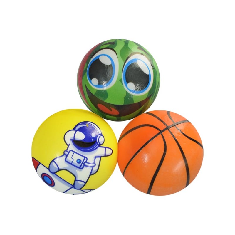 Ultra 3 Inch Stress Reliever Smiley Emoji Happy Face Soft Squeeze PU Balls for Kids & Adult in Multicolor | Playing Activity Toy | Non Toxic | Perfect for Hand Exercise| Mind Relaxer | Pack of 3 - Image 3